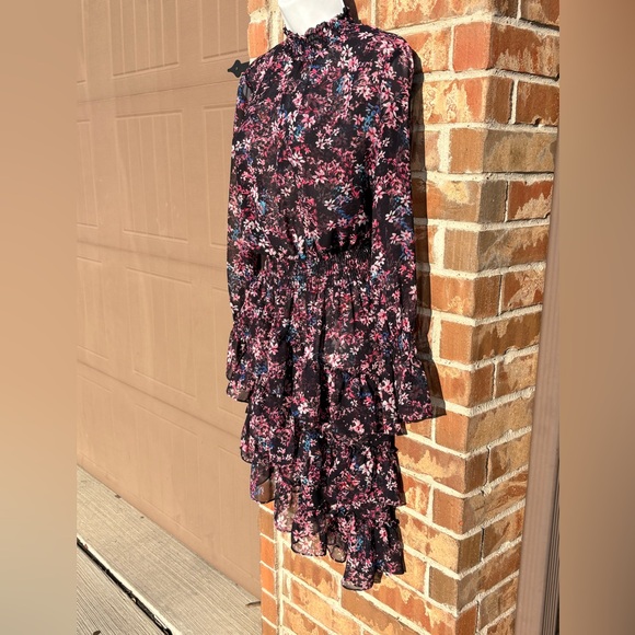 MISA LOS ANGELES Savanna Asymmetrical Mini Dress in Ditsy Multi small - Picture 7 of 11